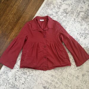 Northstyle Womens Vintage Flare Sleeve Pleated Button Front Jacket Large Pockets